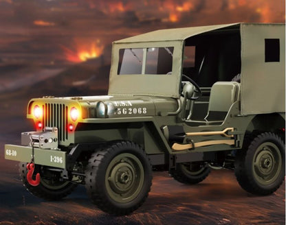 4x4 JW Militaire télécommandé – Version armée réaliste avec accessoires