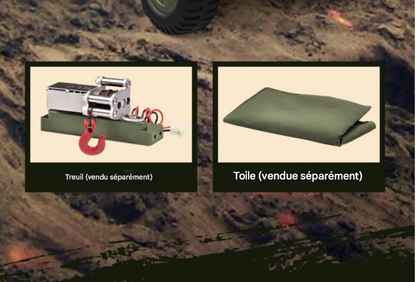 4x4 JW Militaire télécommandé – Version armée réaliste avec accessoires