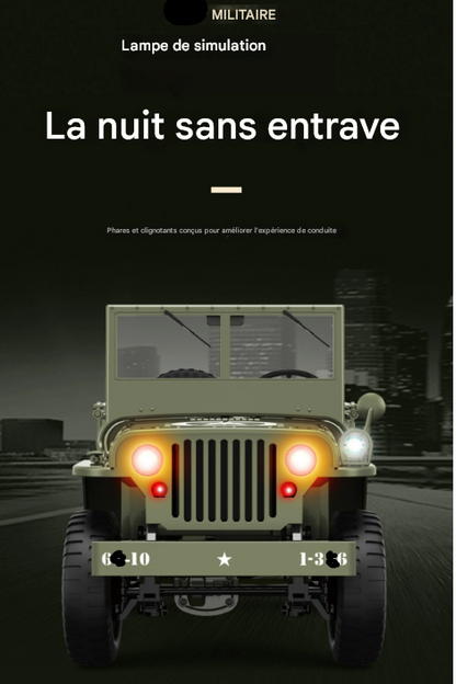 4x4 JW Militaire télécommandé – Version armée réaliste avec accessoires